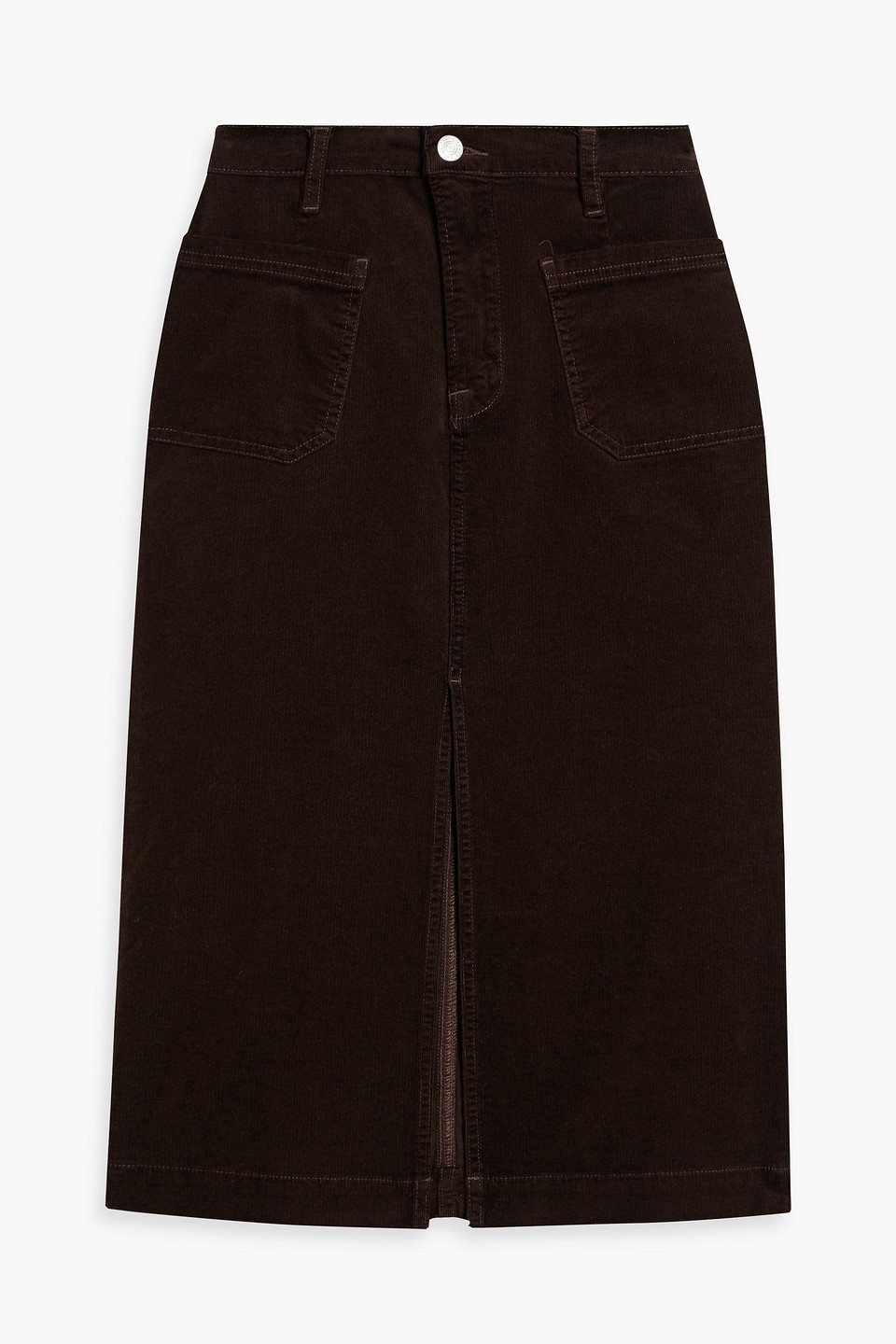 Frame Cotton-blend Corduroy Skirt In Brown