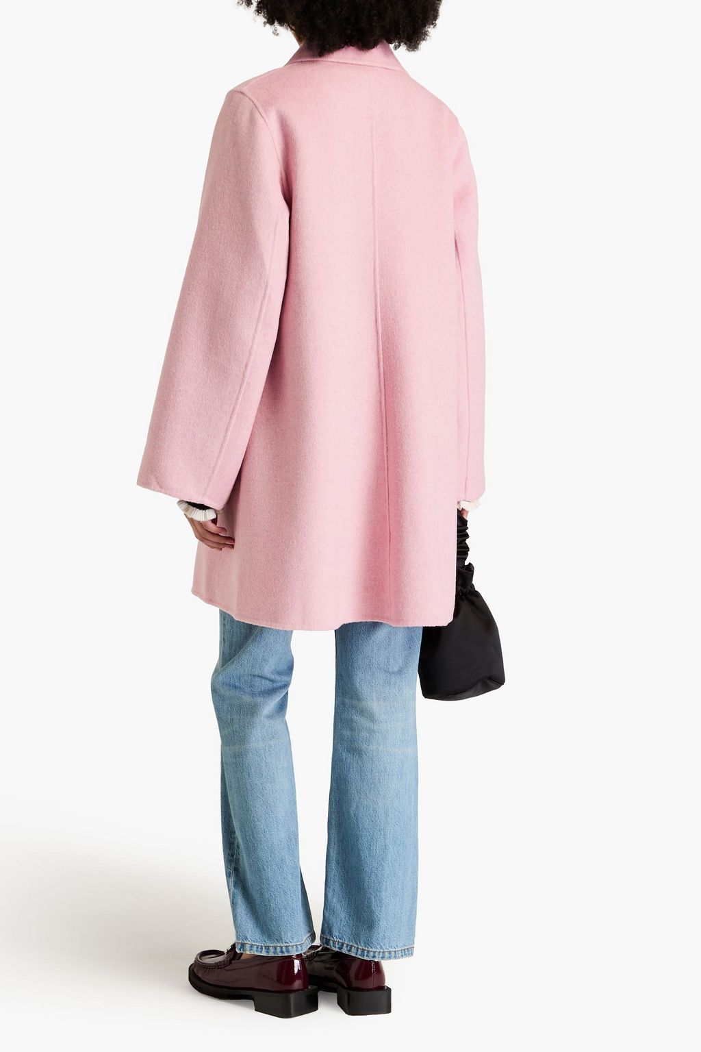 GANNI Double-breasted wool-blend felt coat