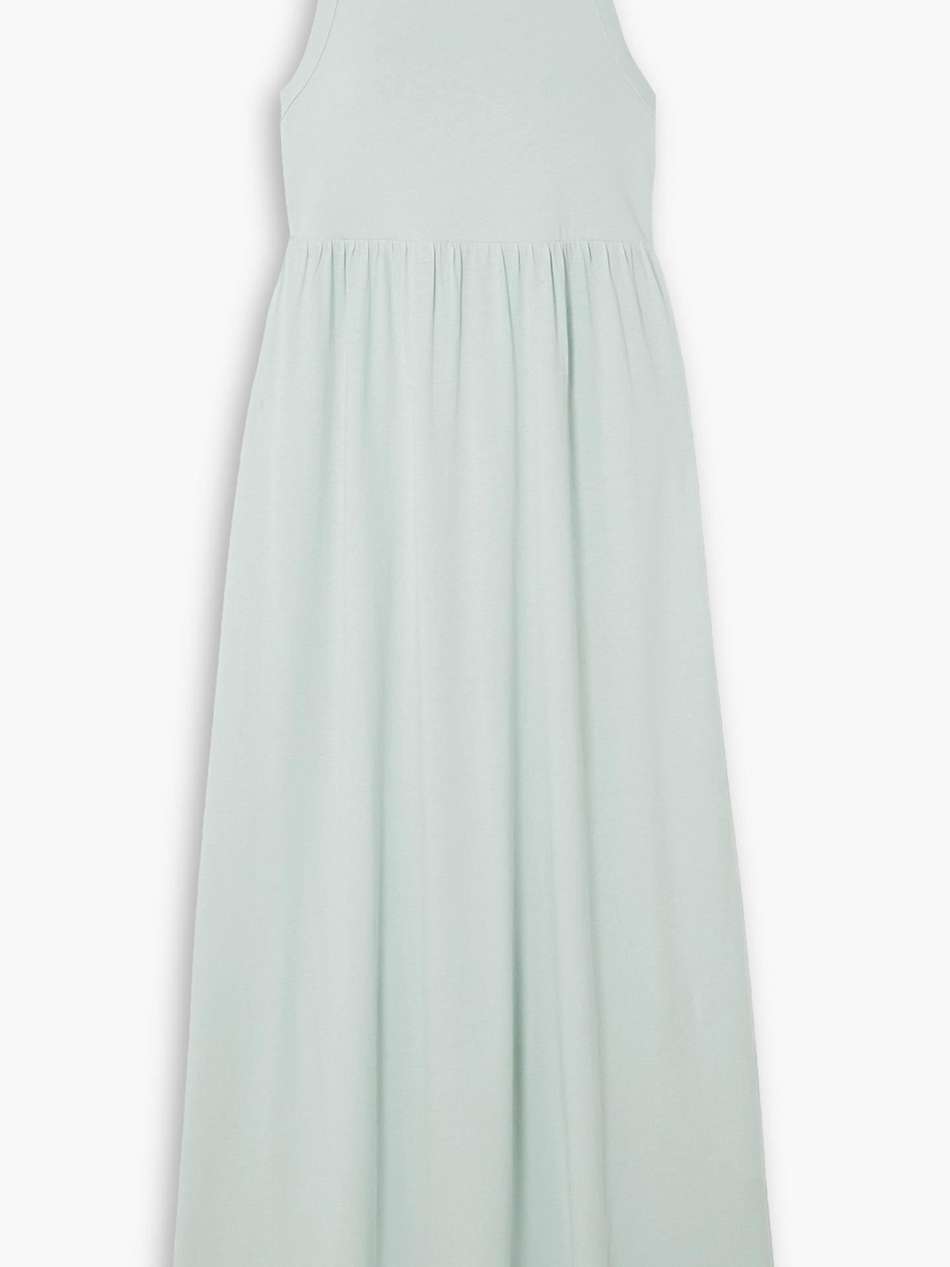 gathered cotton-jersey maxi dress
