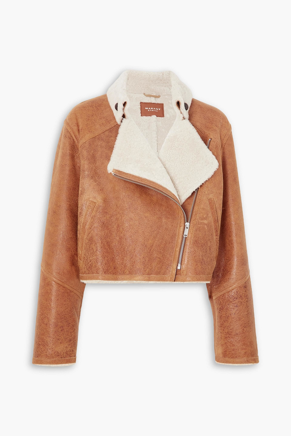 Isabel Marant Étoile Apstya Cropped Shearling Jacket In Camel