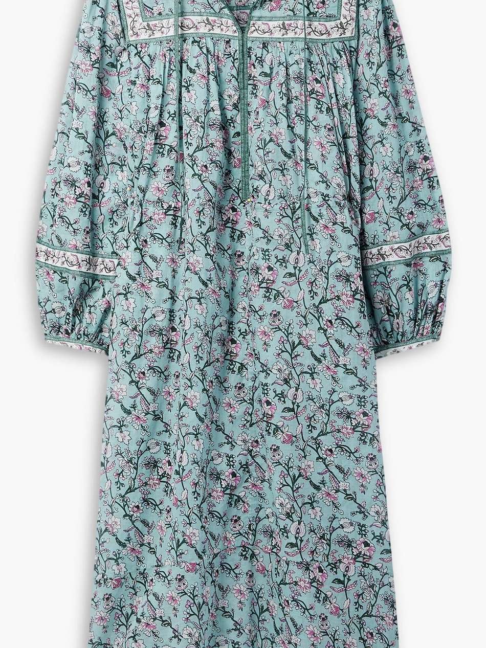 greila floral-print cotton-voile midi dress