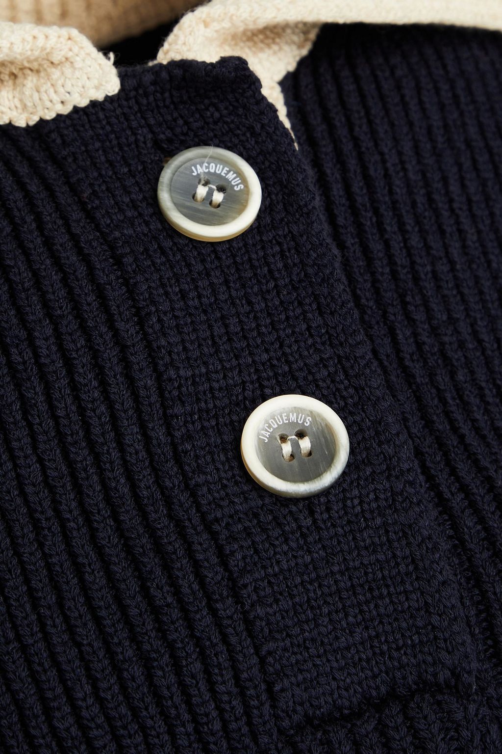 JACQUEMUS Cropped ribbed-knit polo shirt