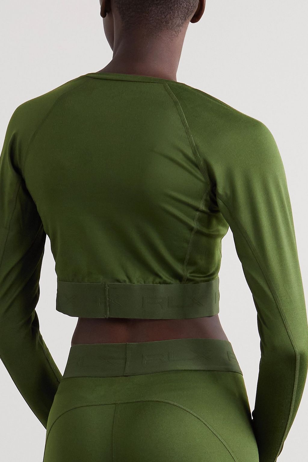 RALPH LAUREN RLX بلوزة قصيرة من نسيج مطاطي