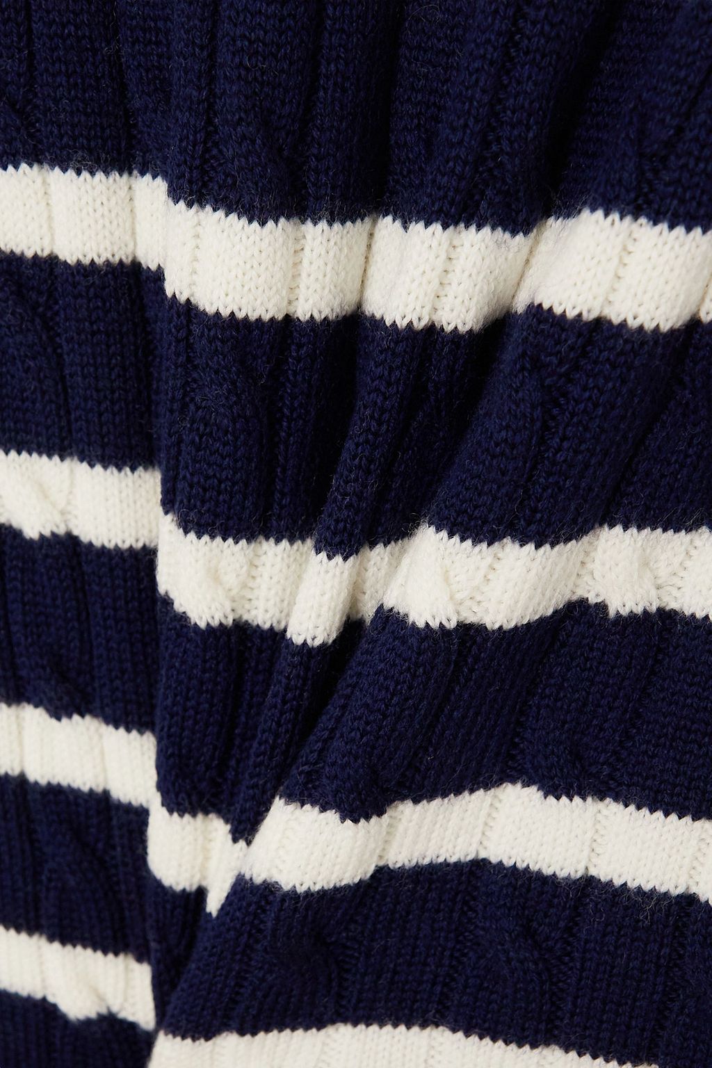 POLO RALPH LAUREN تنورة متوسّطة الطول من مزيج الصوف بحبكة مجدولة وطبعة خطوط