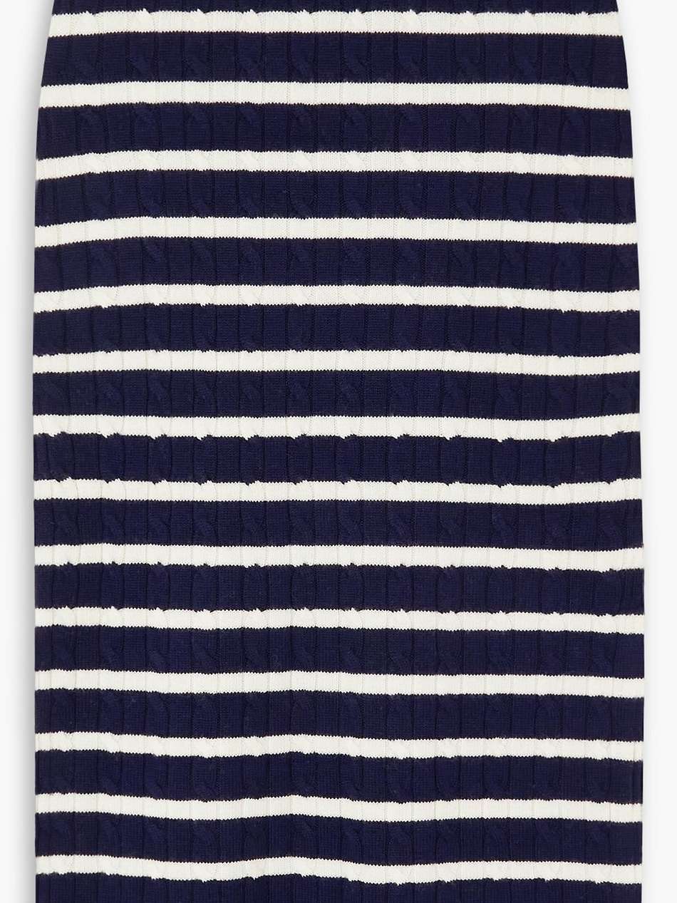 striped cable-knit wool-blend midi skirt