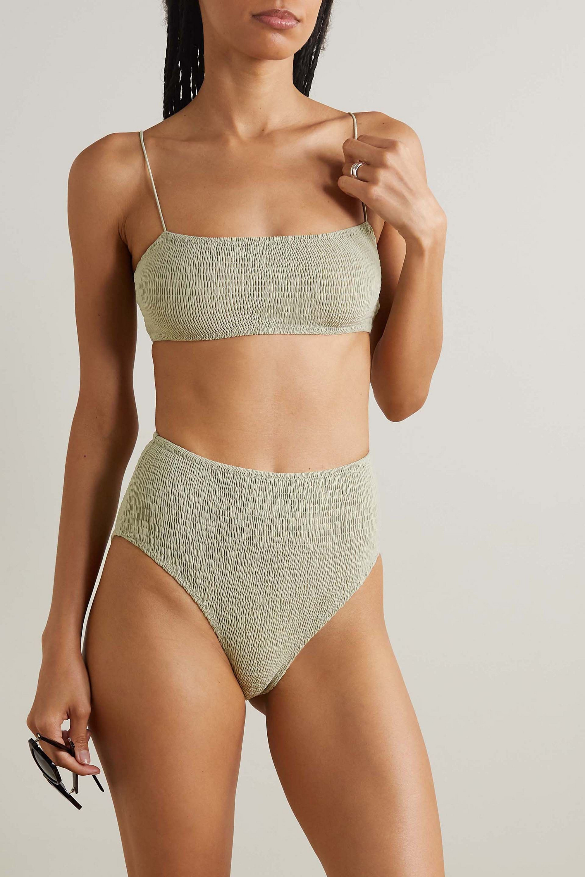 TOTEME Shirred high-rise bikini briefs