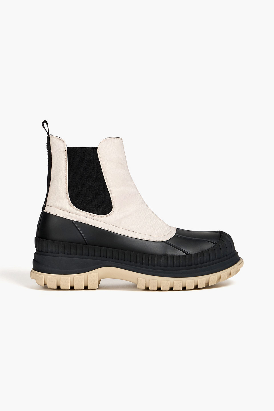 Ganni Canvas Chelsea Boots In Beige
