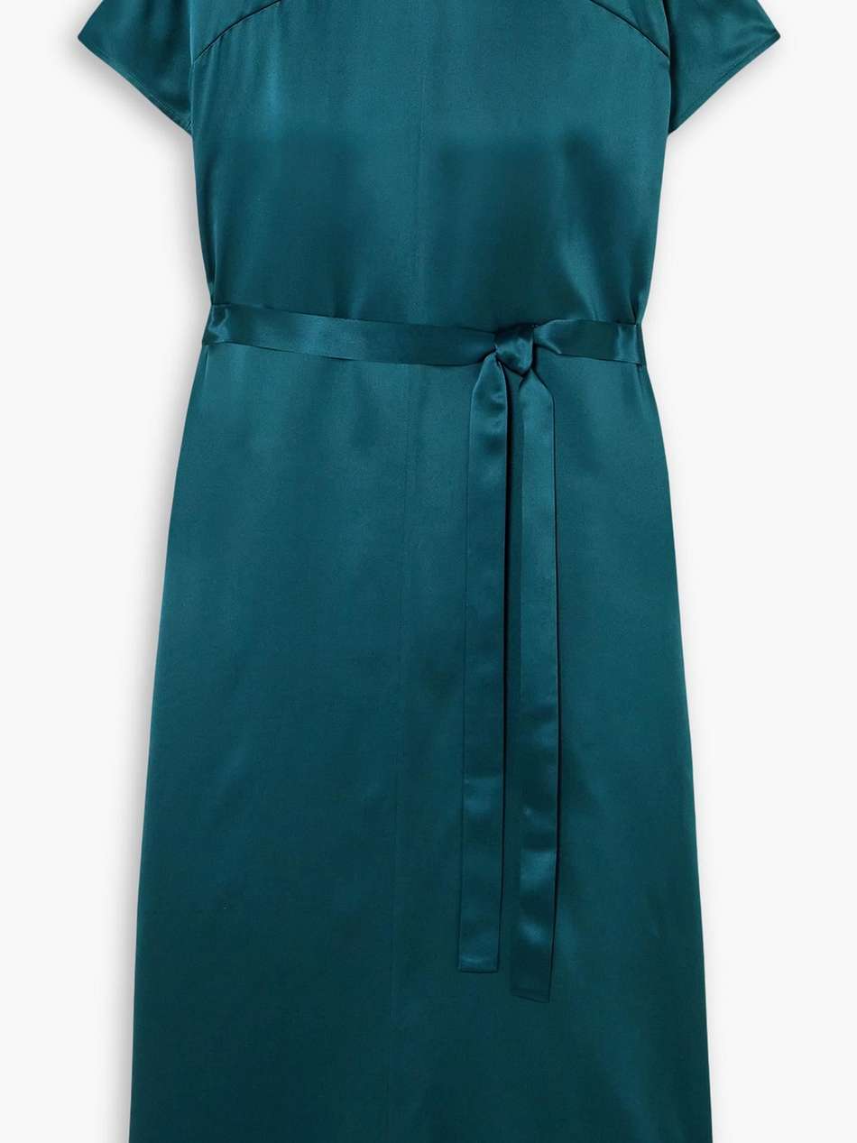 dauphine belted silk-satin midi dress