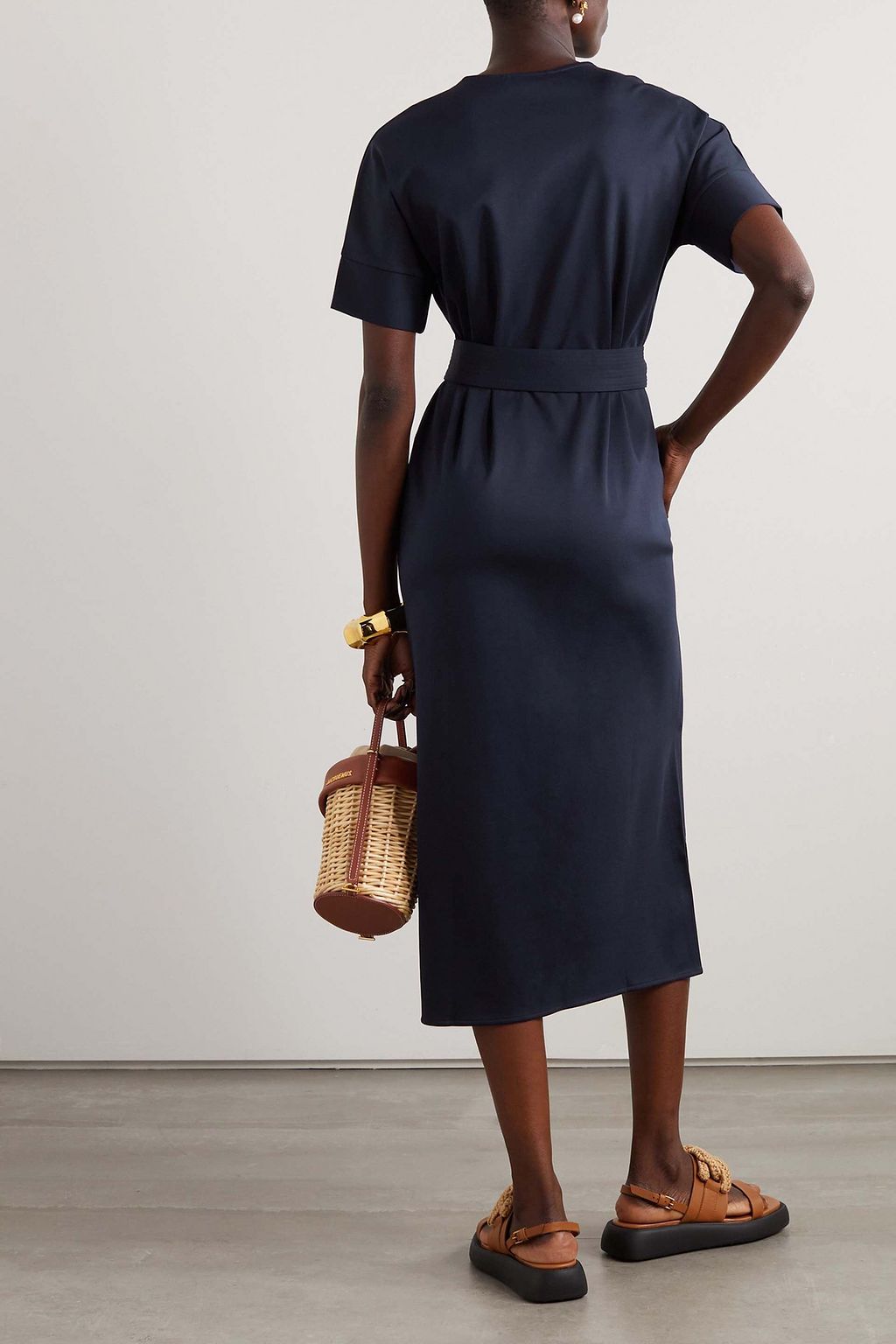 TORY BURCH Belted cotton midi dress