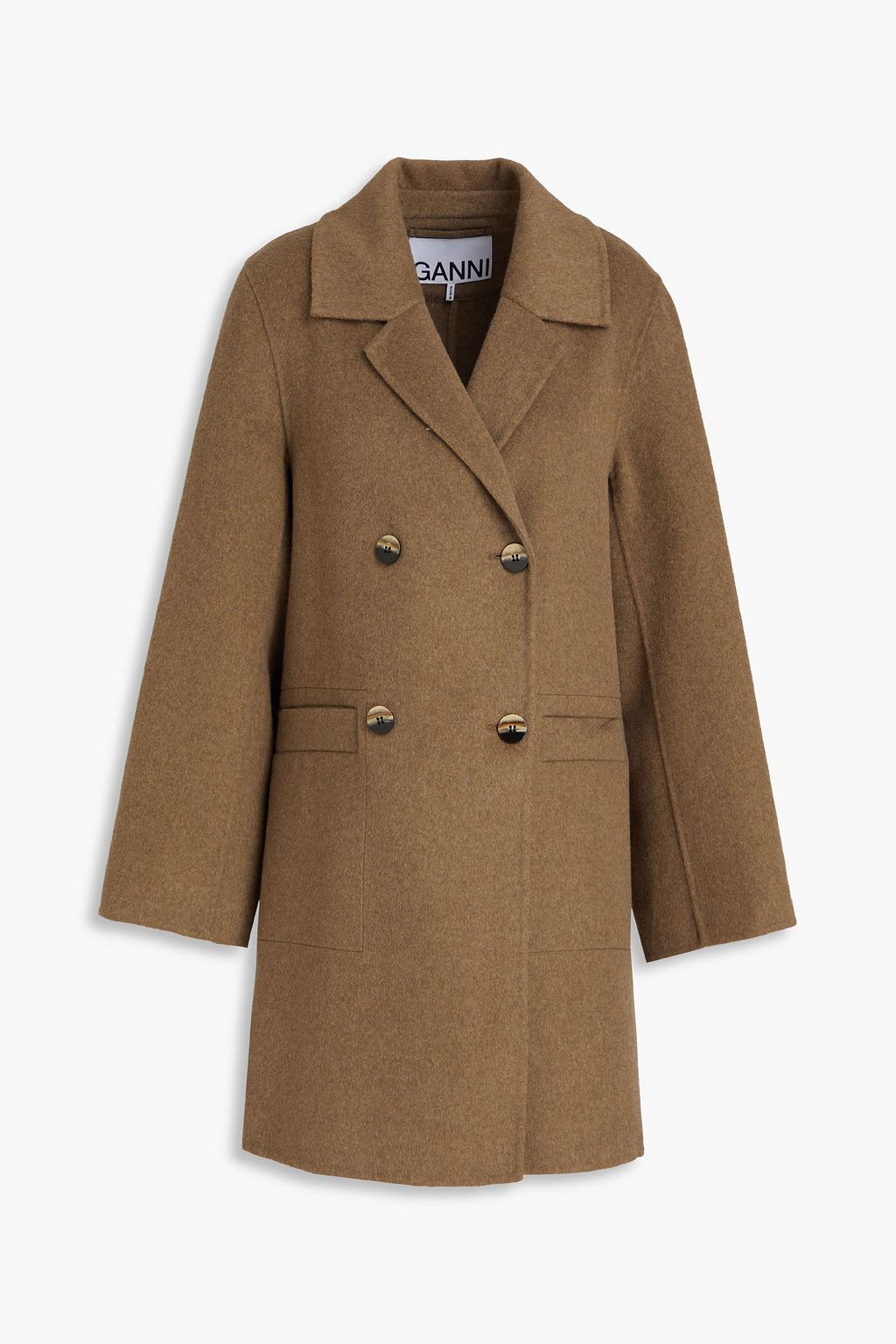 GANNI Brushed wool blend felt coat THE OUTNET