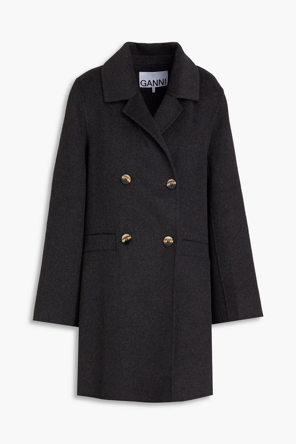 Ganni double breasted coat hot sale