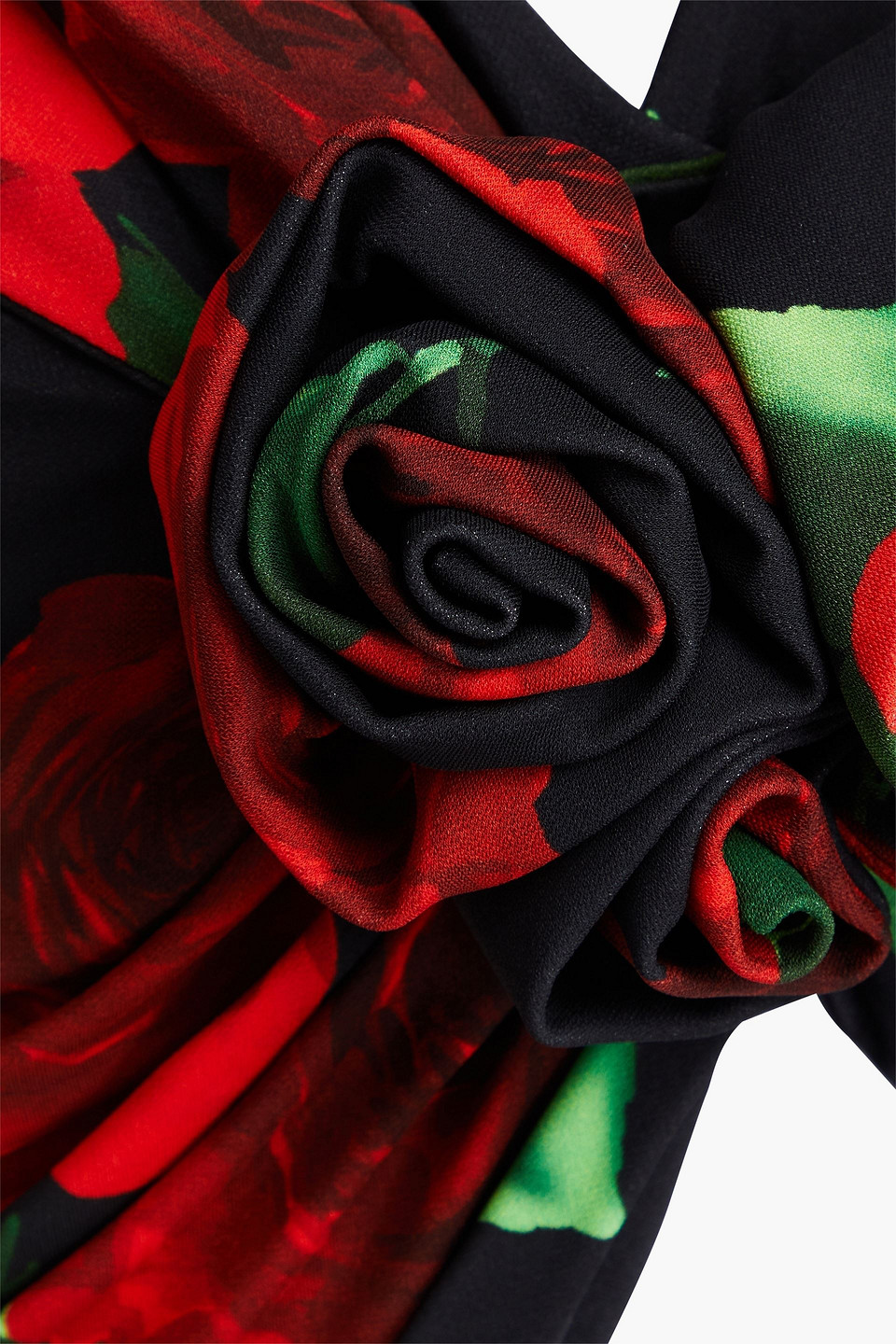 Magda Butrym Cropped Oberteil Aus Stretch-jersey Mit Floralem Print In Schwarz