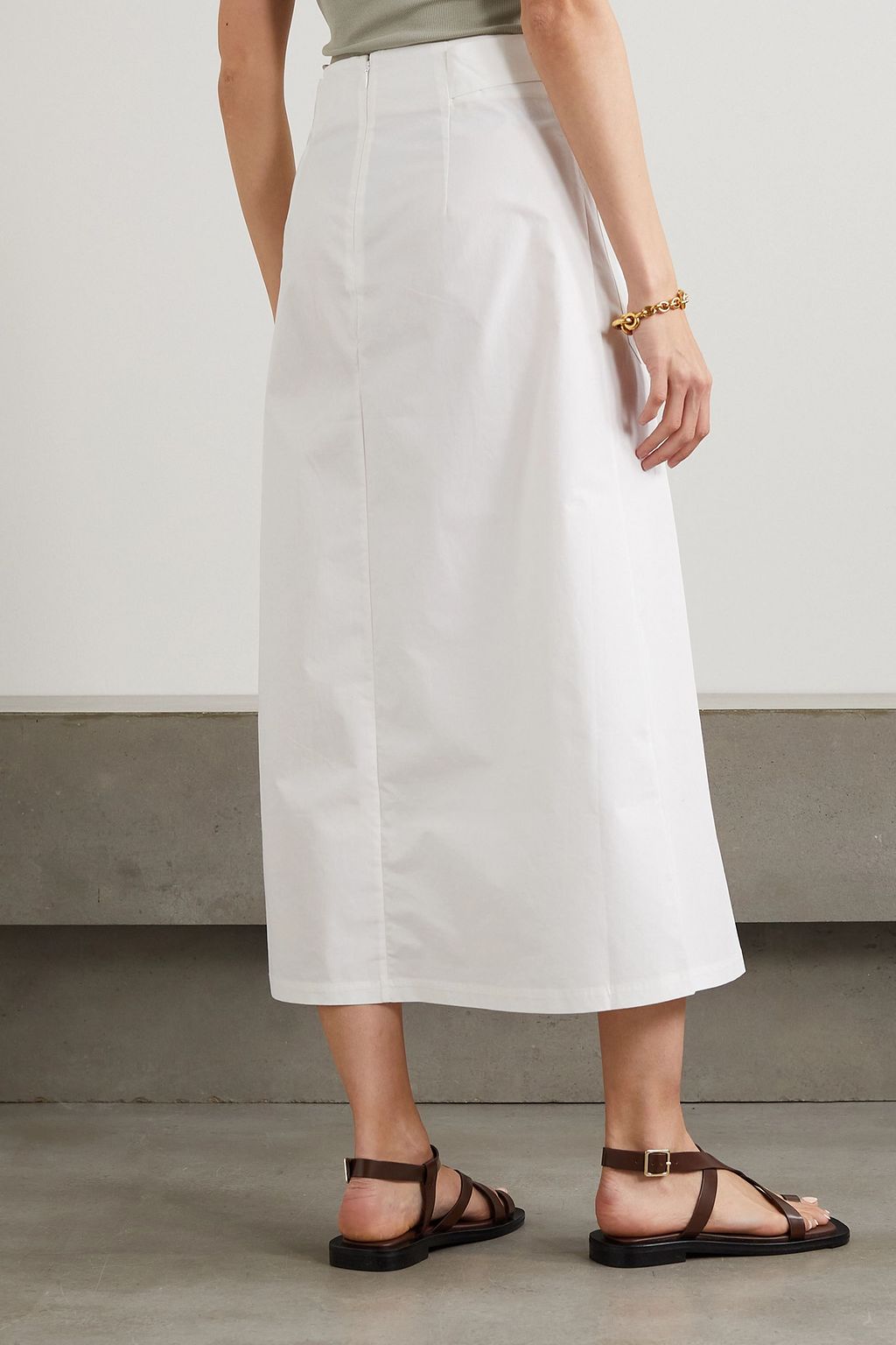 TOTEME Cotton-poplin midi skirt