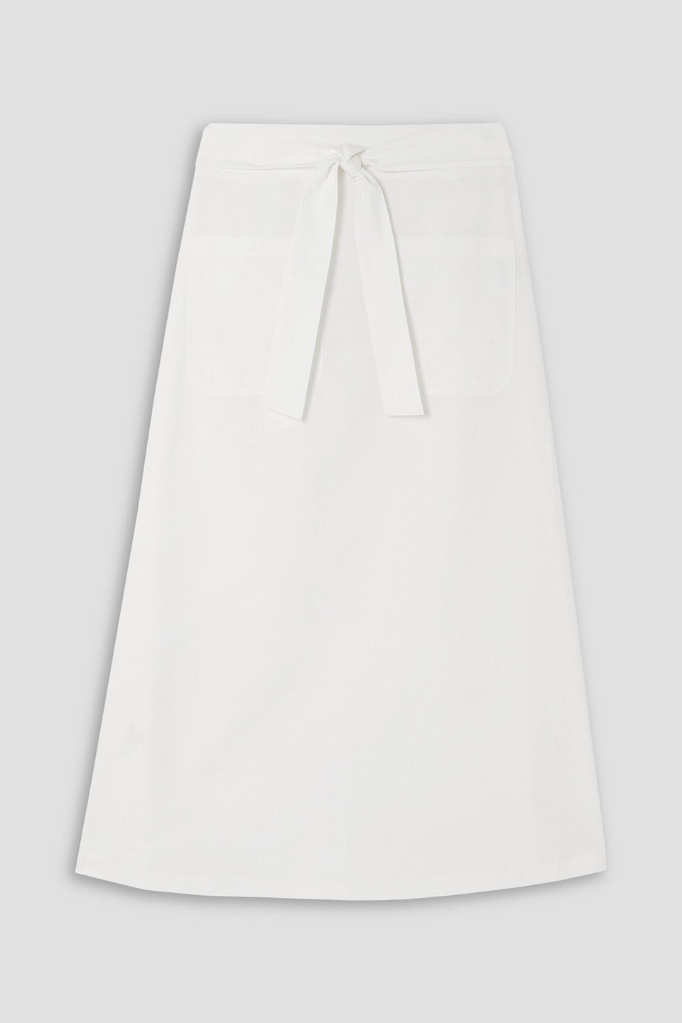 Totême Belted Organic Cotton-poplin Midi Skirt In White