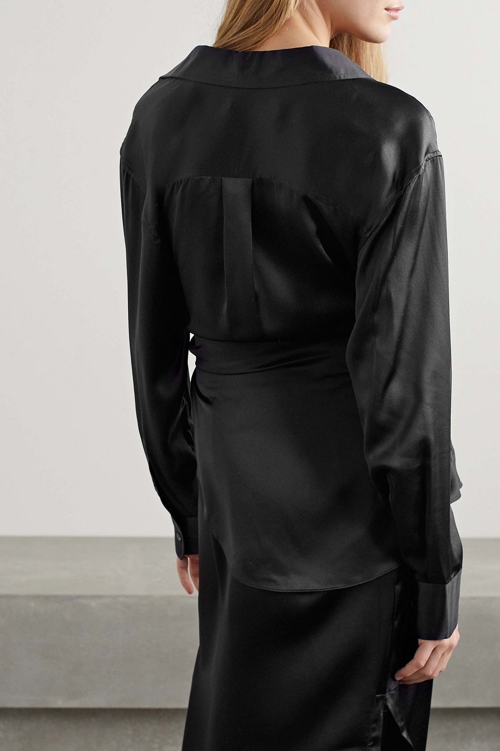 ALEXANDERWANG.T قميص مزموم من حرير شارموز