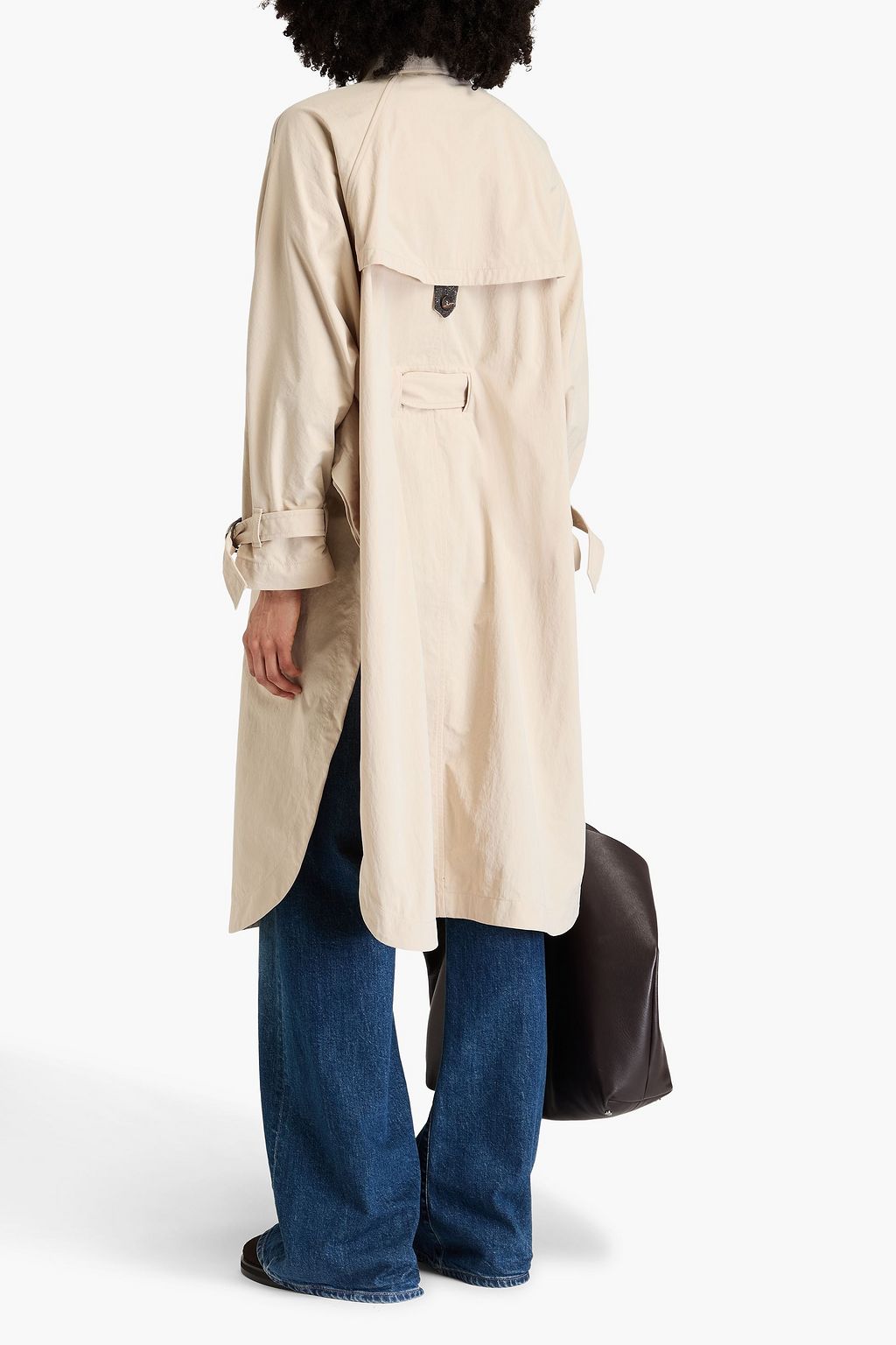 BRUNELLO CUCINELLI معطف ترنش من الكنفا ومزين بالخرز