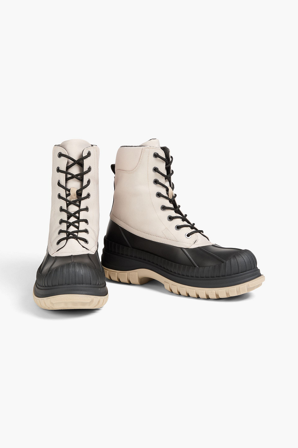 GANNI WOVEN AND RUBBER HIKING BOOTS