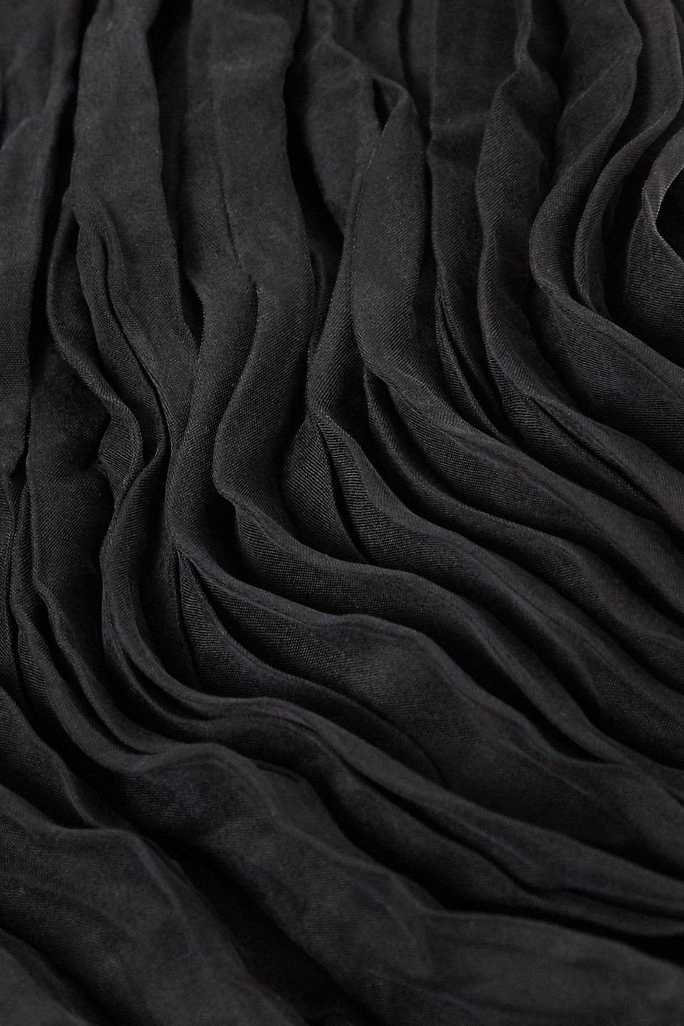 Totême Crinkled Silk-twill Midi Skirt In Black