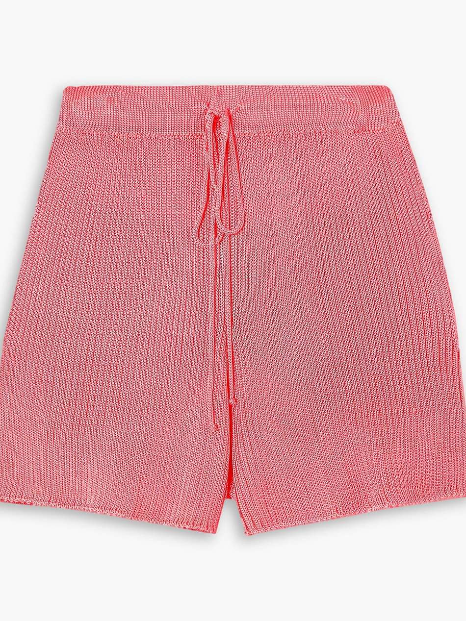 ribbed-knit shorts