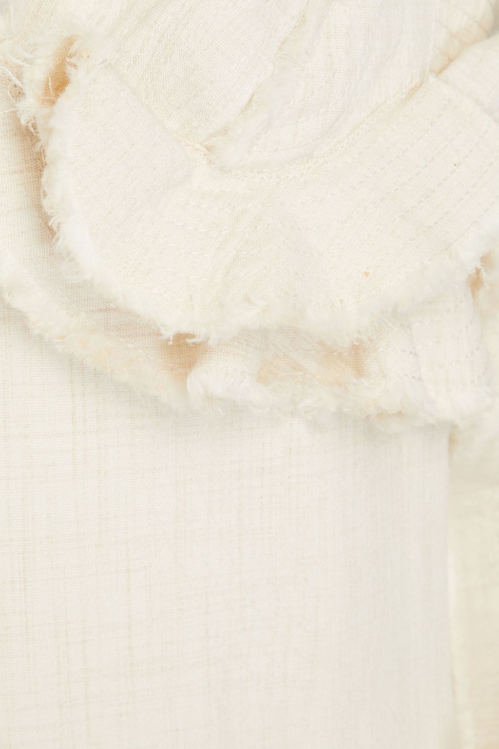 JACQUEMUS Artichaut ruffled frayed linen-blend maxi dress