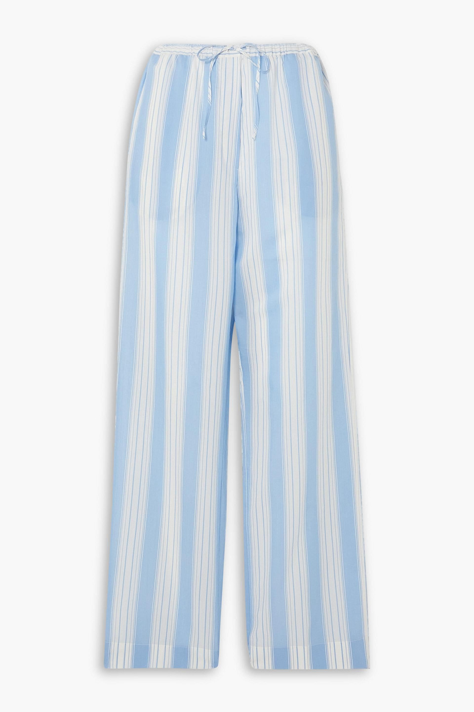 Totême Striped Straight-leg Pants In Light Blue