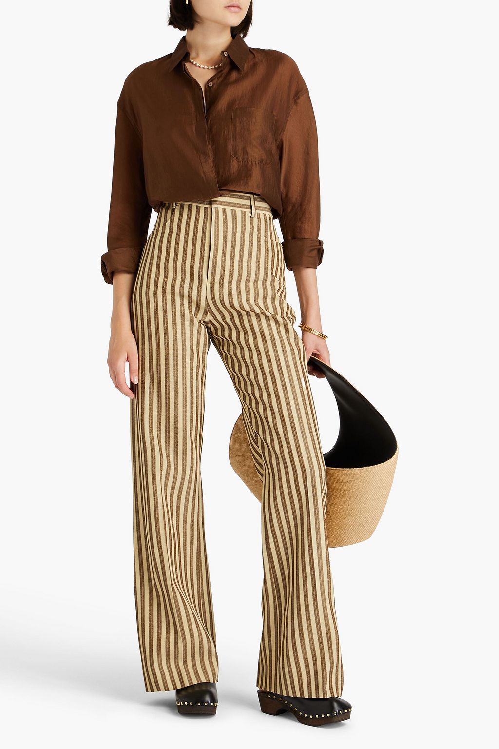 JACQUEMUS Le Pantalon Sauge striped canvas wide-leg pants