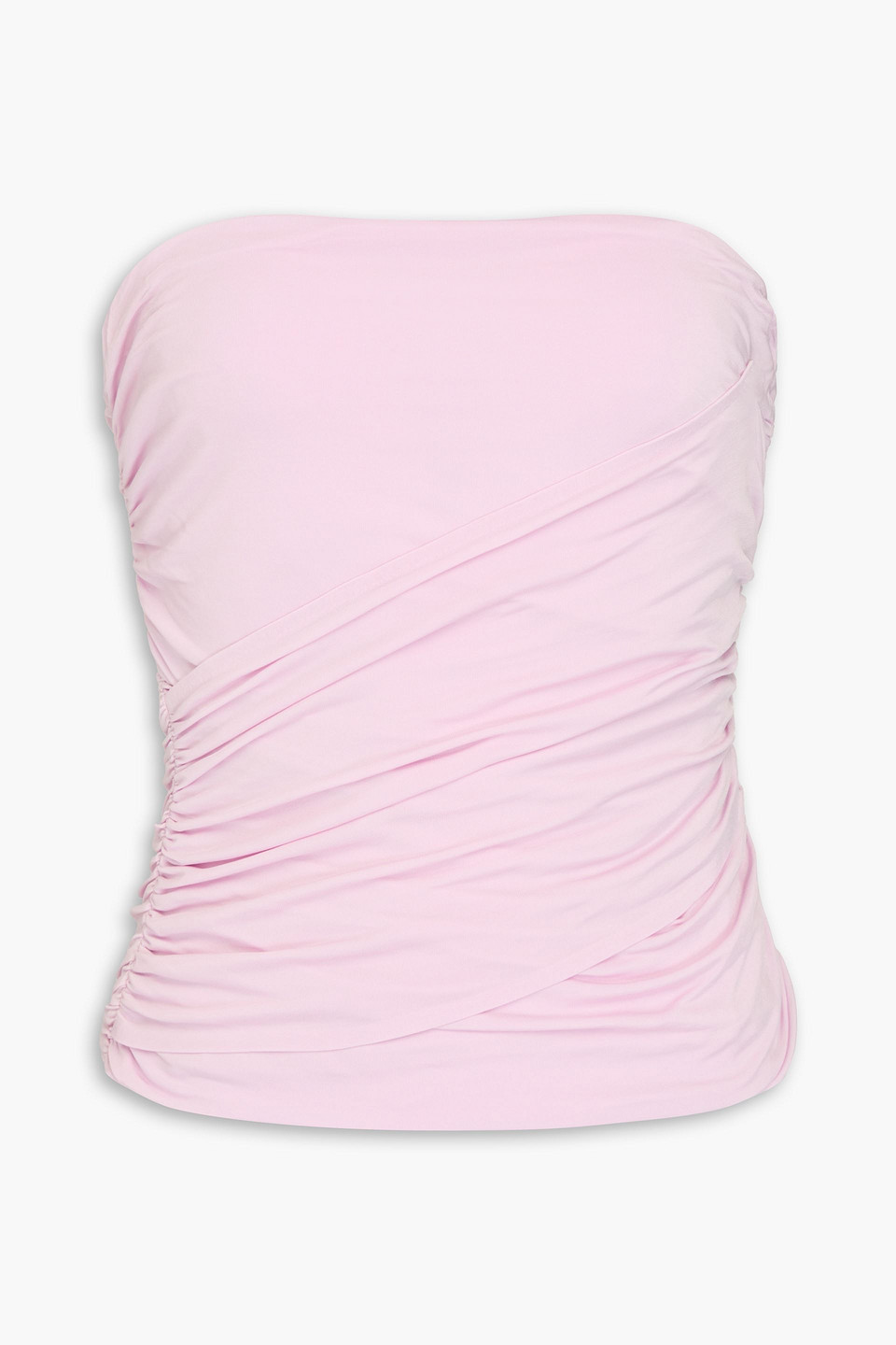 Magda Butrym Strapless Ruched Stretch-jersey Top In Baby Pink