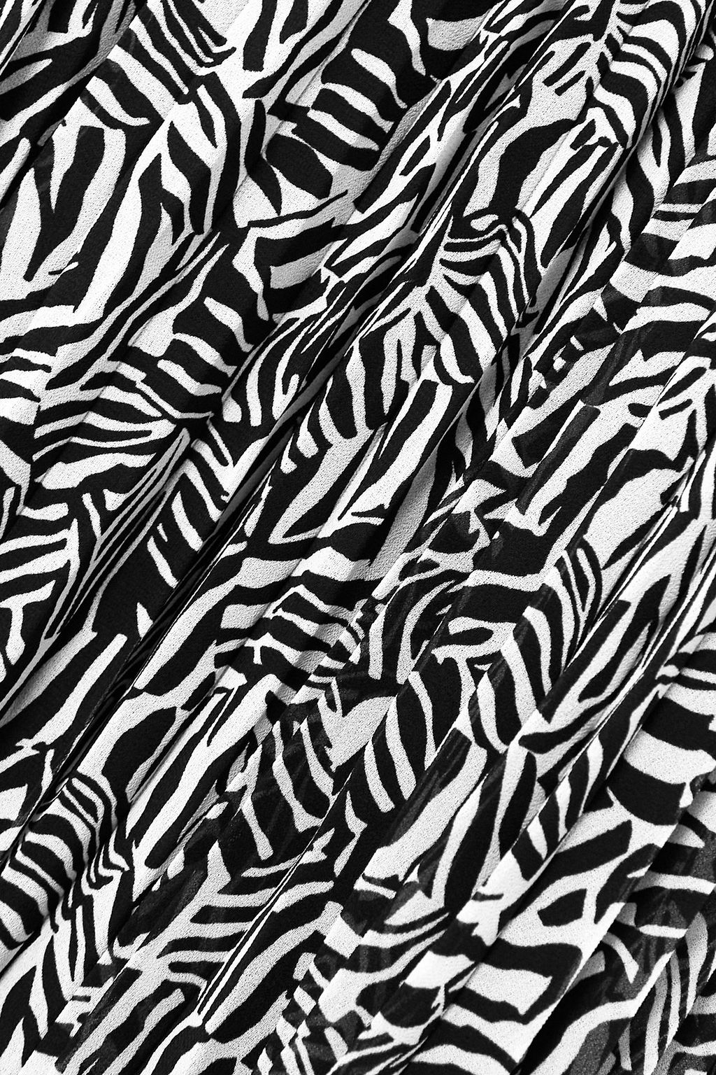 MICHAEL MICHAEL KORS Cutout pleated zebra-print georgette mini dress