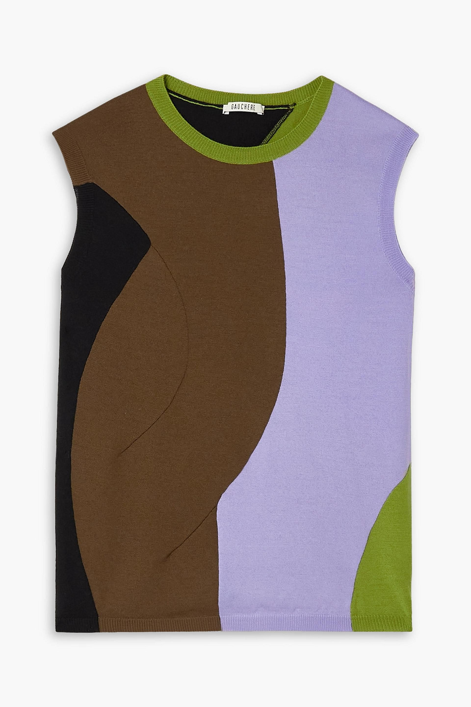 Gauchère Vitina Jacquard-knit Merino Wool Tank In Brown