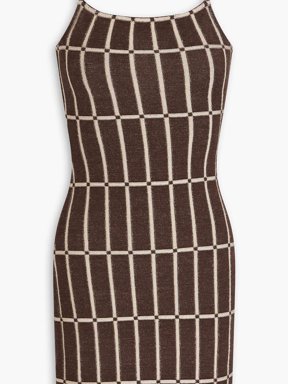 jacquard-knit mini dress