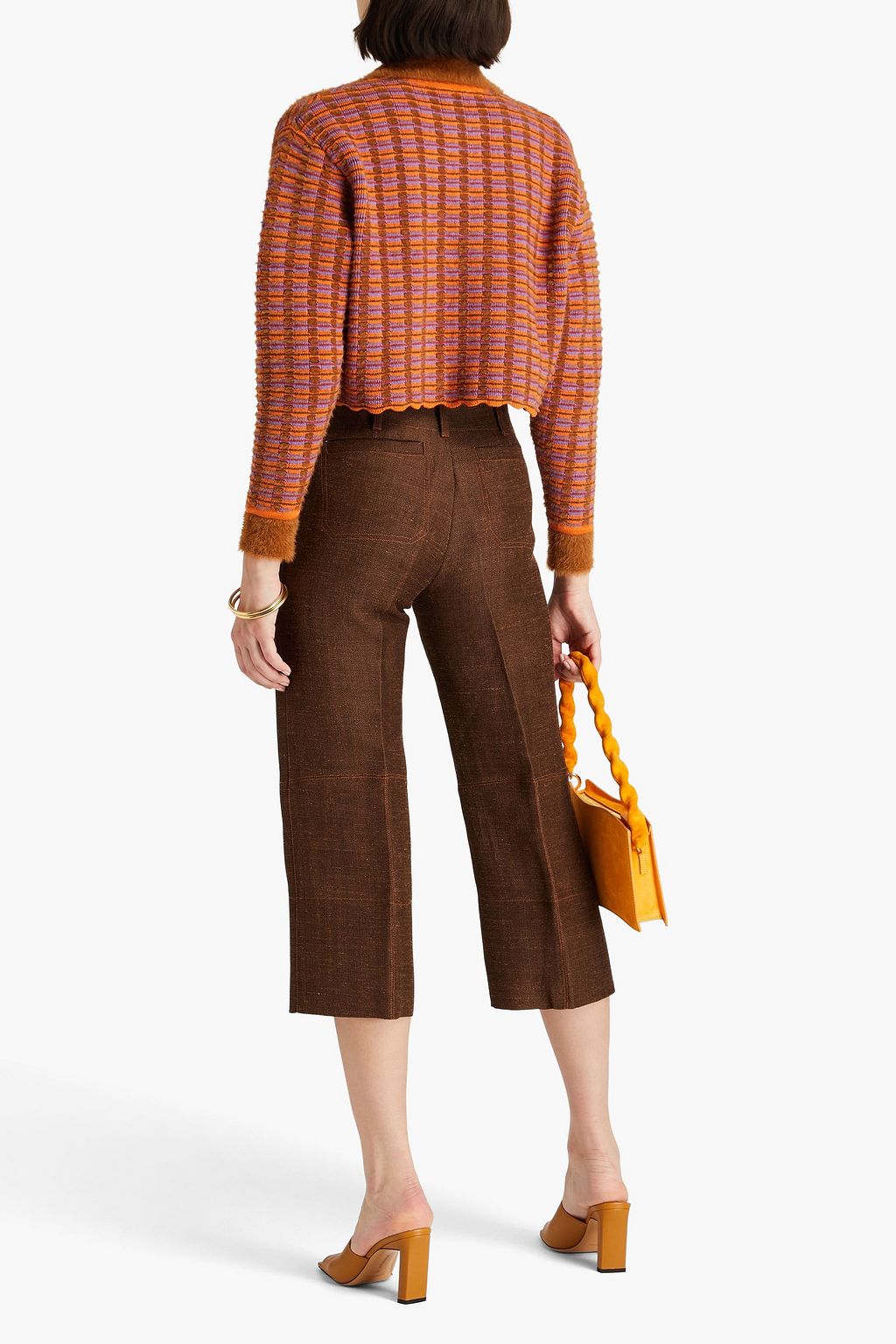 JACQUEMUS Macio cropped open-knit cotton-blend cardigan