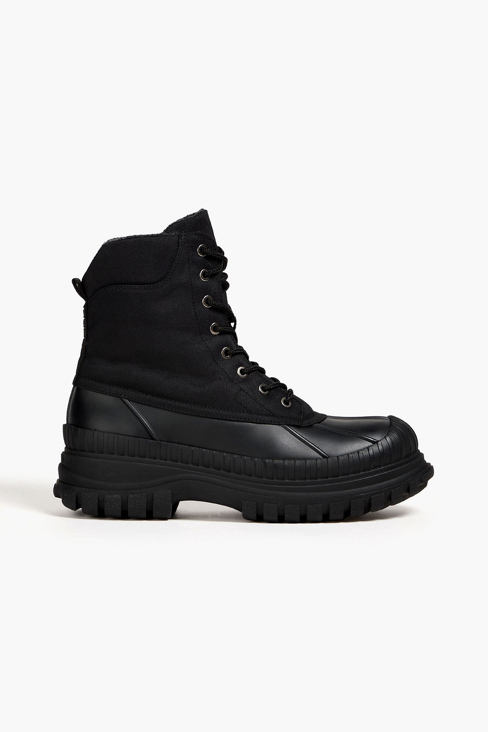 Ganni Canvas Ankle Boots In Black