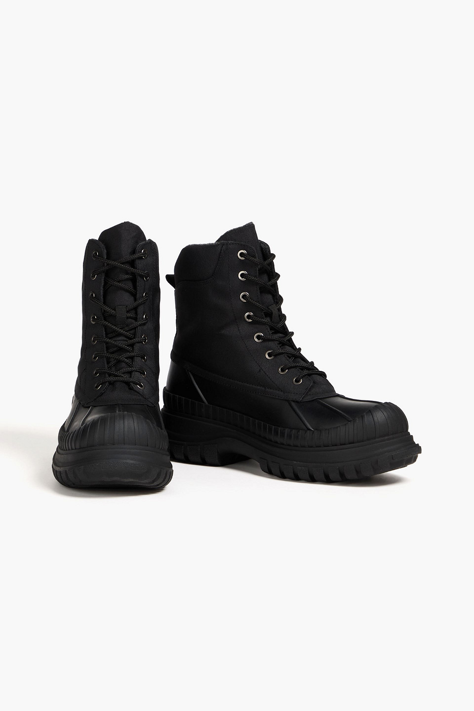 Ganni Canvas Ankle Boots In Black