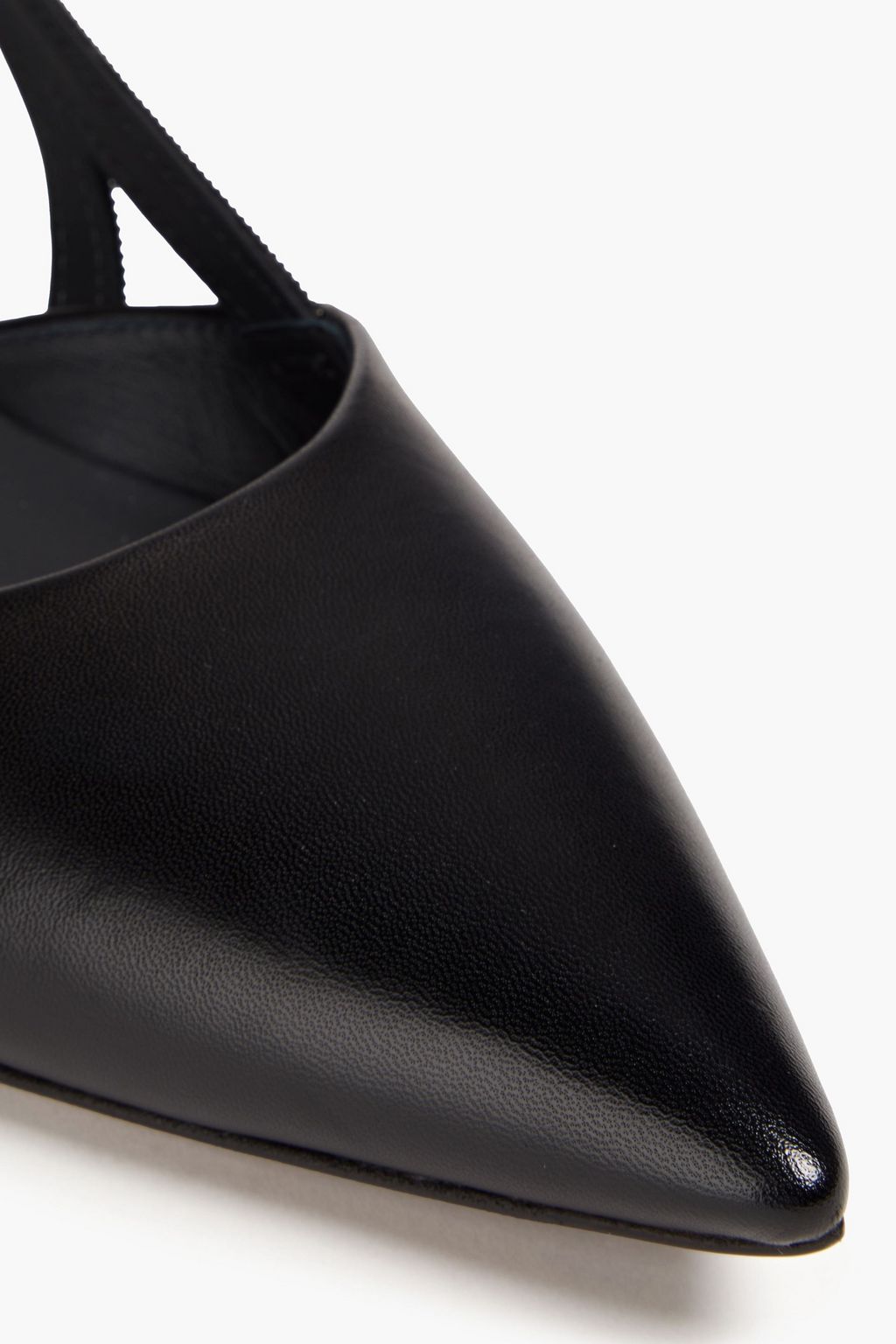 BRUNELLO CUCINELLI Bead-embellished leather slingback point-toe flats