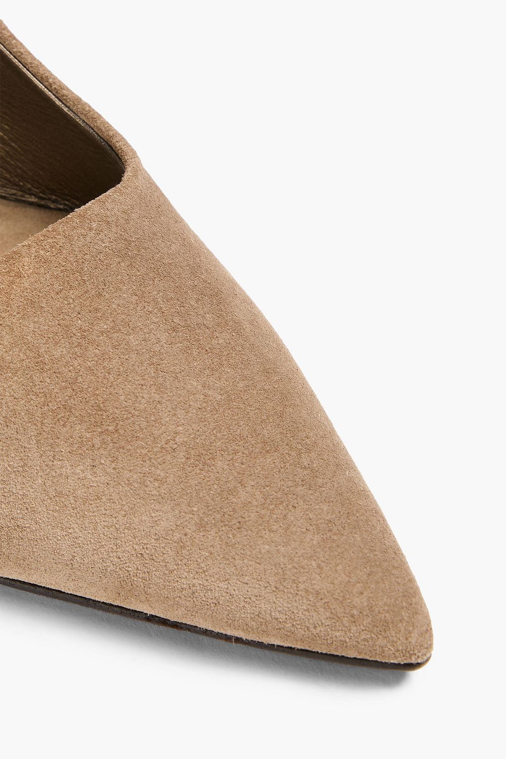 BRUNELLO CUCINELLI Bead-embellished suede slingback pumps