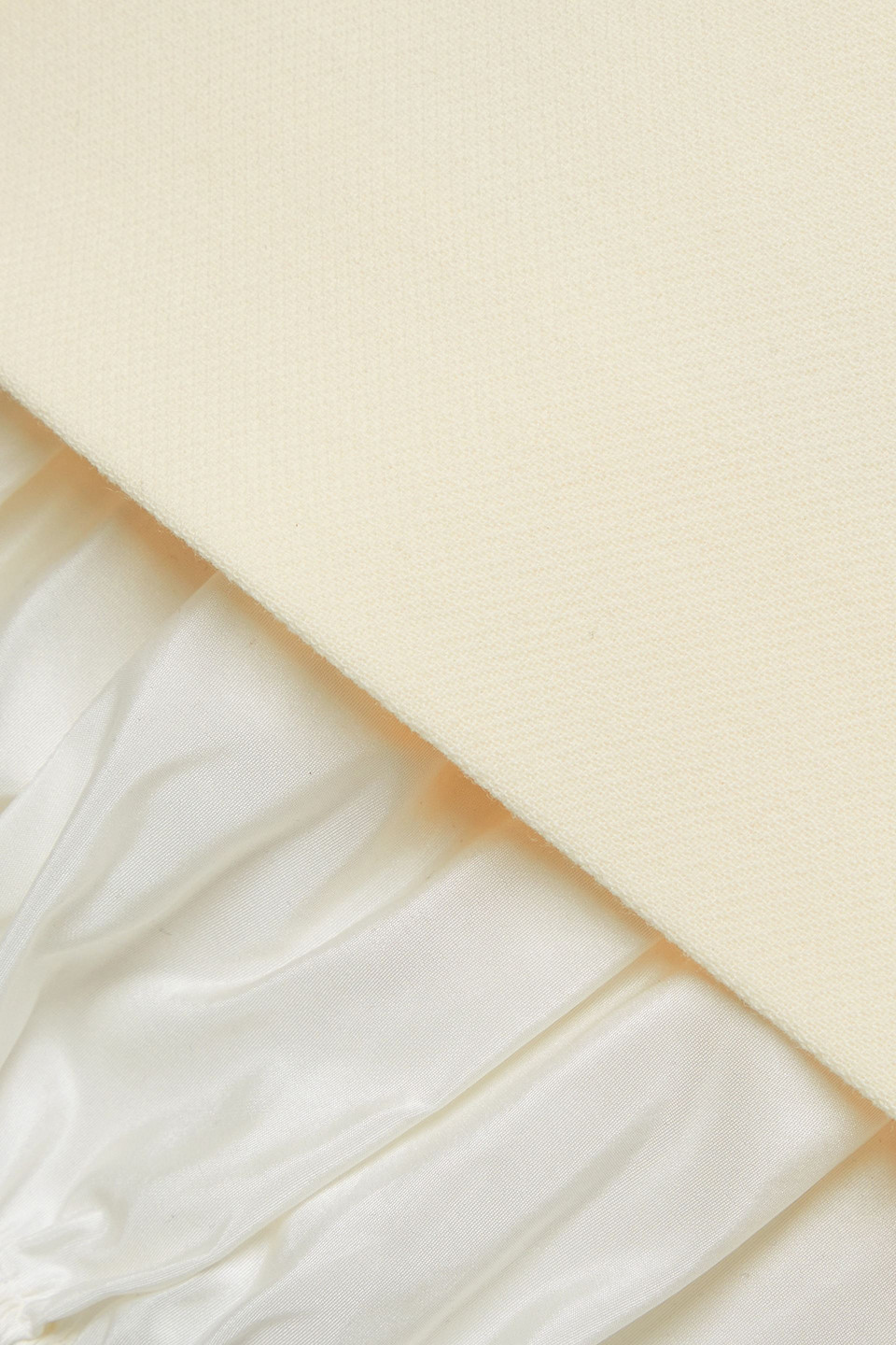 TORY BURCH SILK-TRIMMED WOOL MIDI SKIRT