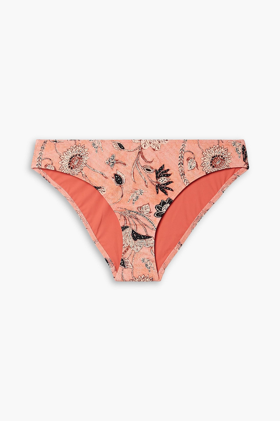 Ulla Johnson Dani Printed Bikini Briefs In Peach