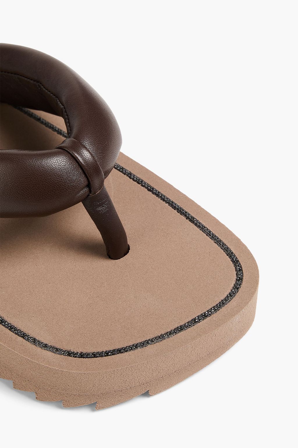 BRUNELLO CUCINELLI خفافات من الجلد مزين بالخرز