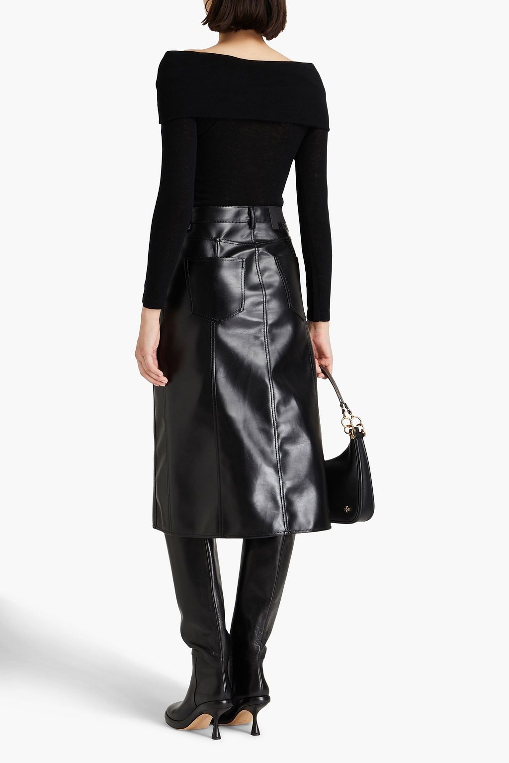 AUTUMN CASHMERE Off-the-shoulder twisted cashmere top