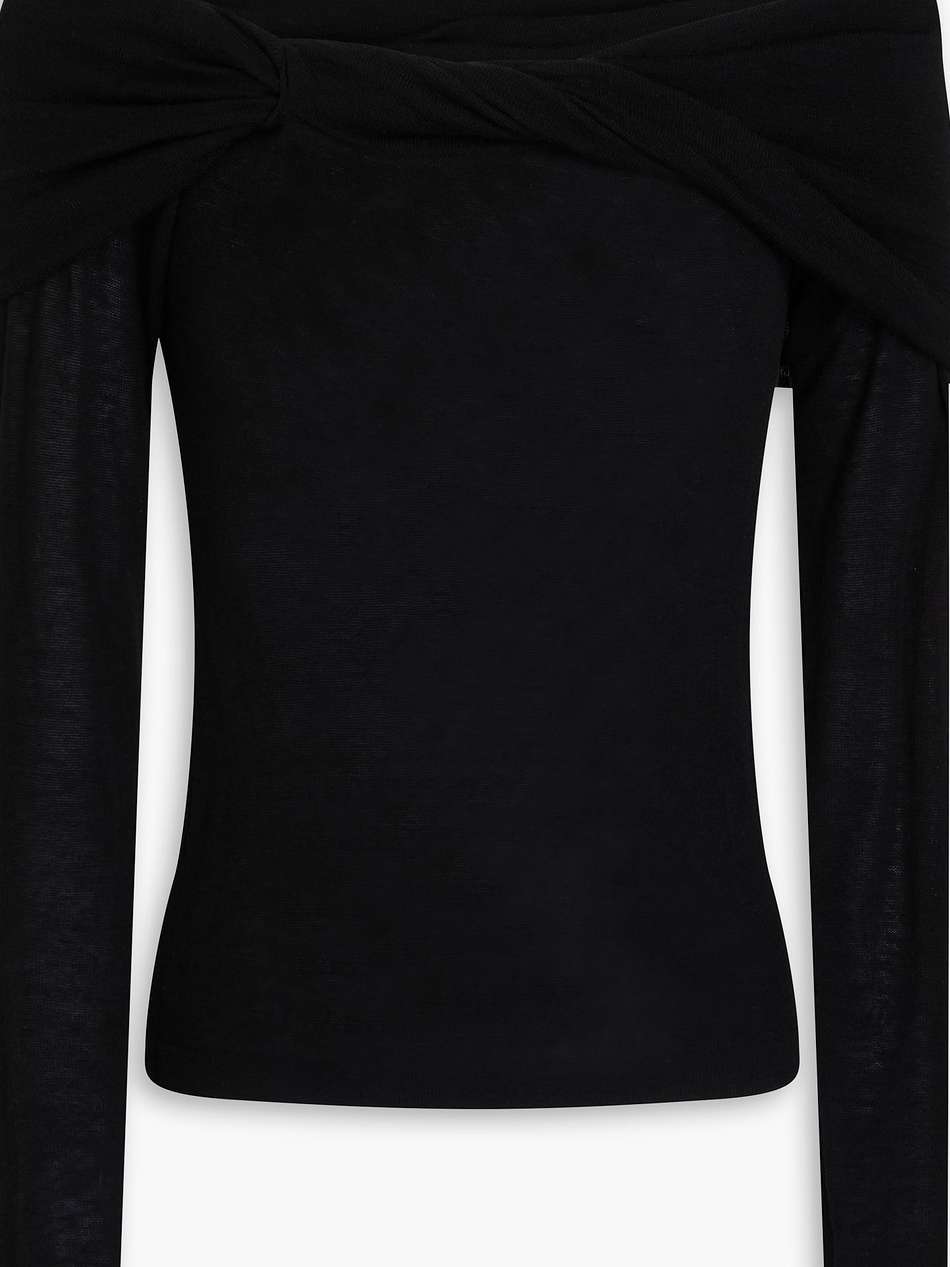 off-the-shoulder twisted cashmere top
