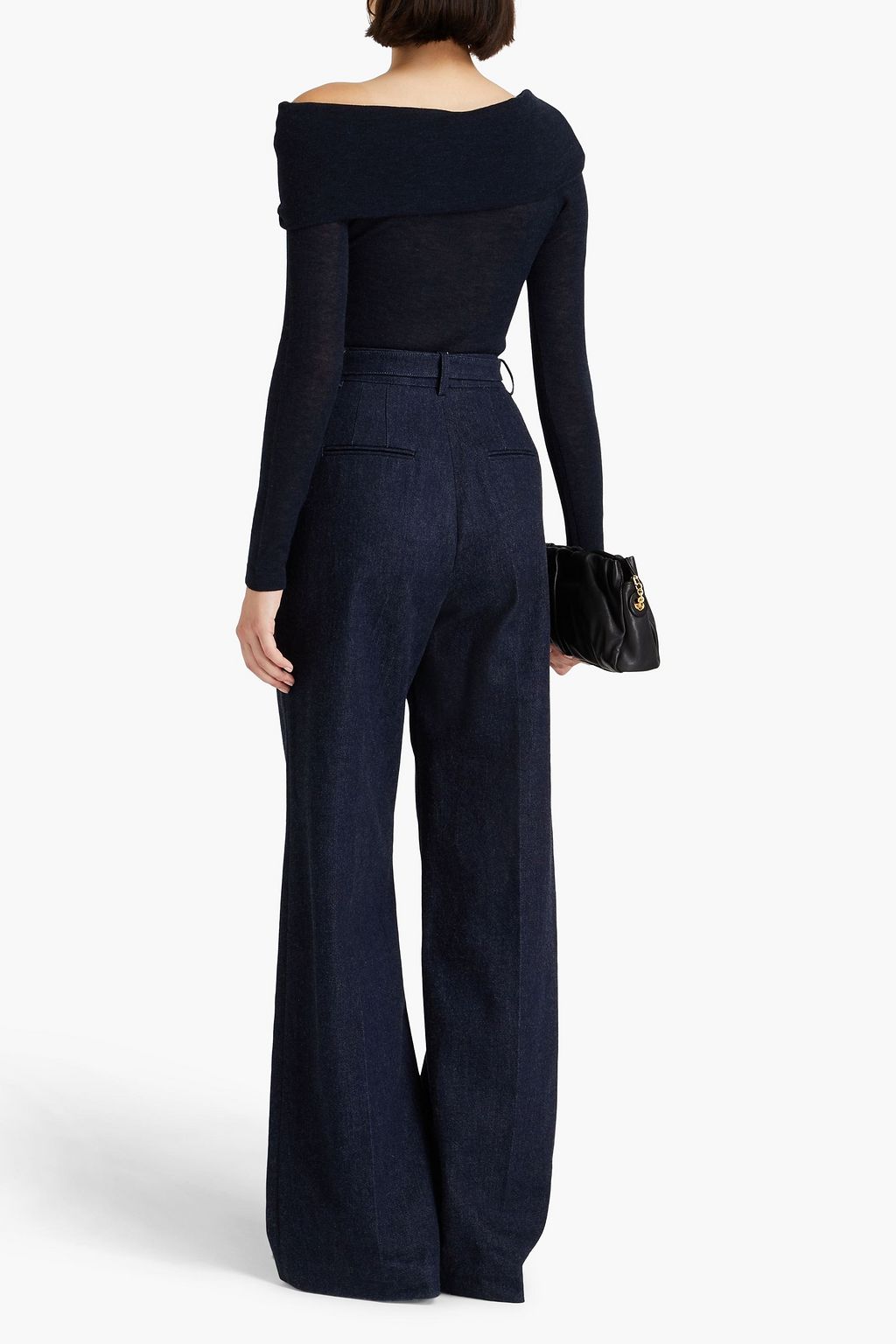 AUTUMN CASHMERE بلوزة من الكشمير بقصّة ملفوفة وتصميم مكشوف الكتفين