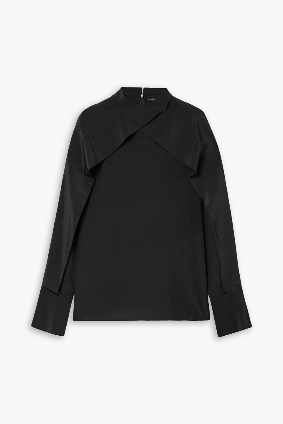 Joseph Bailie Draped Silk Crepe De Chine Blouse In Black