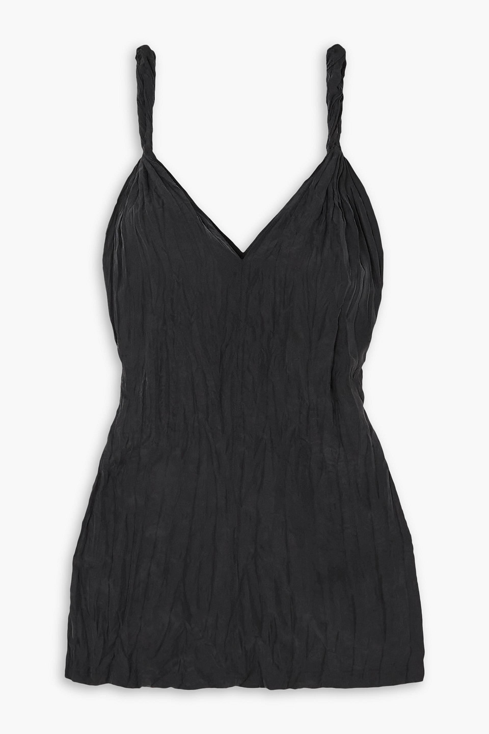 Totême Crinkled Silk Camisole In Black