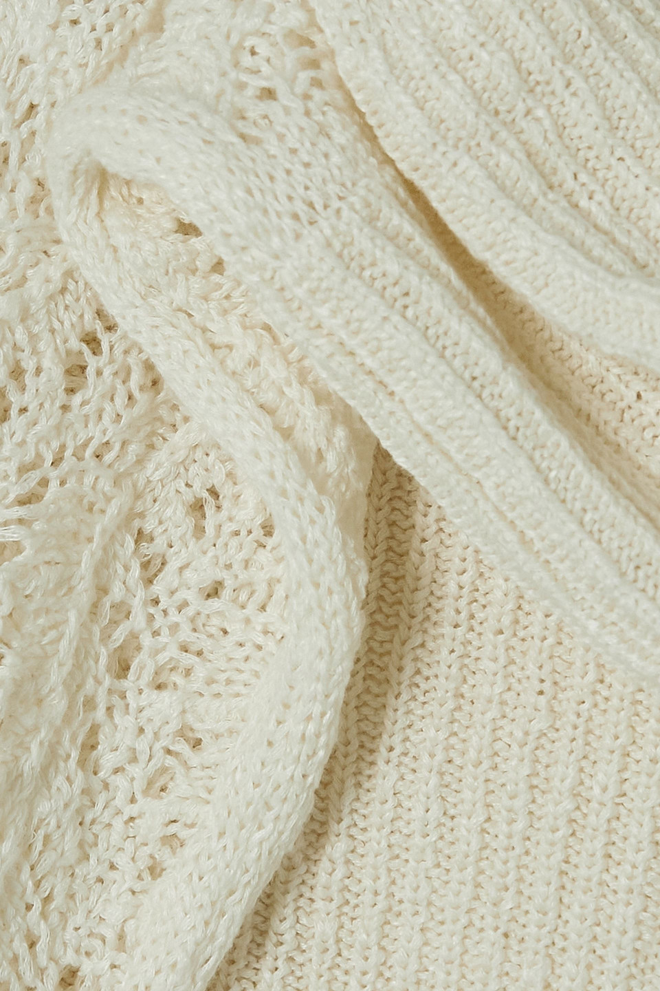 LE KASHA HASAYA CROPPED CROCHETED LINEN TOP 