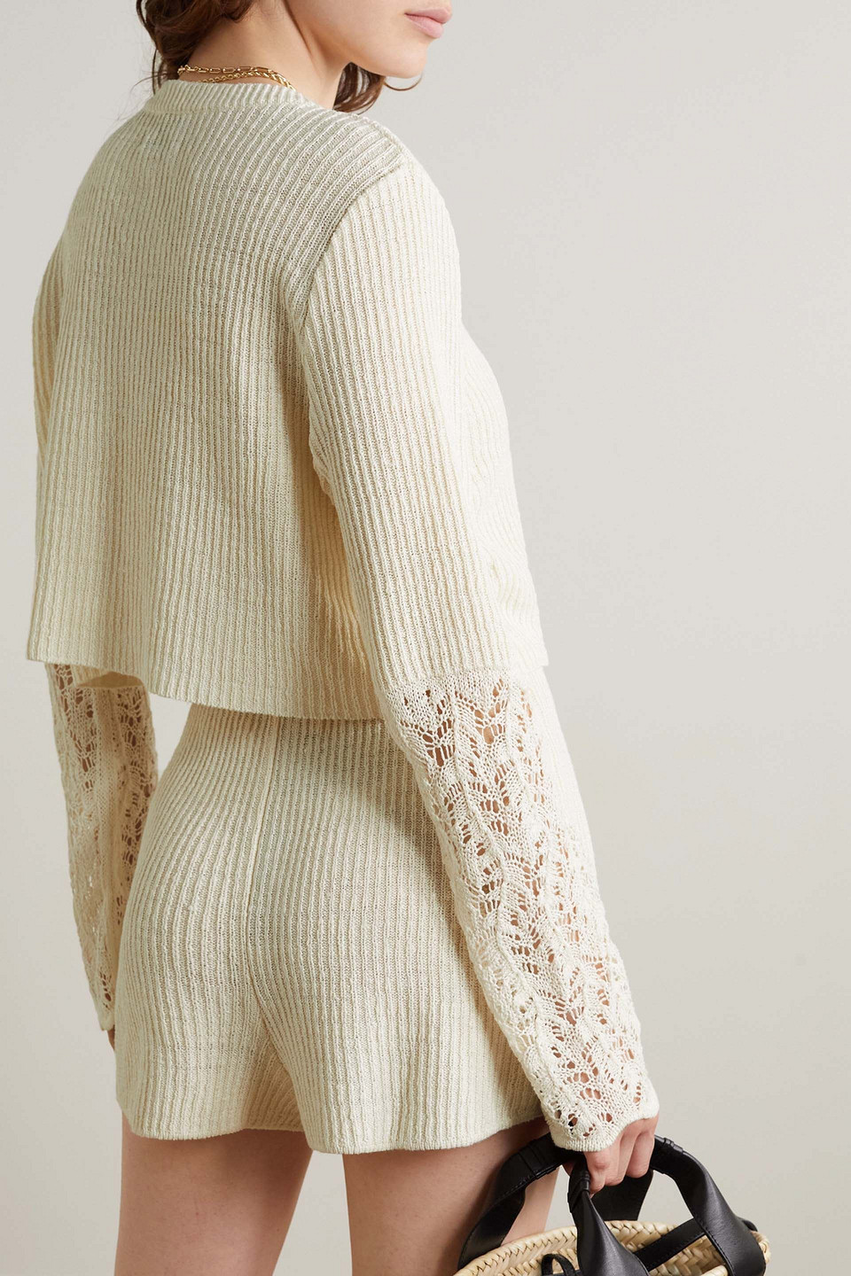 LE KASHA HASAYA CROPPED CROCHETED LINEN TOP 