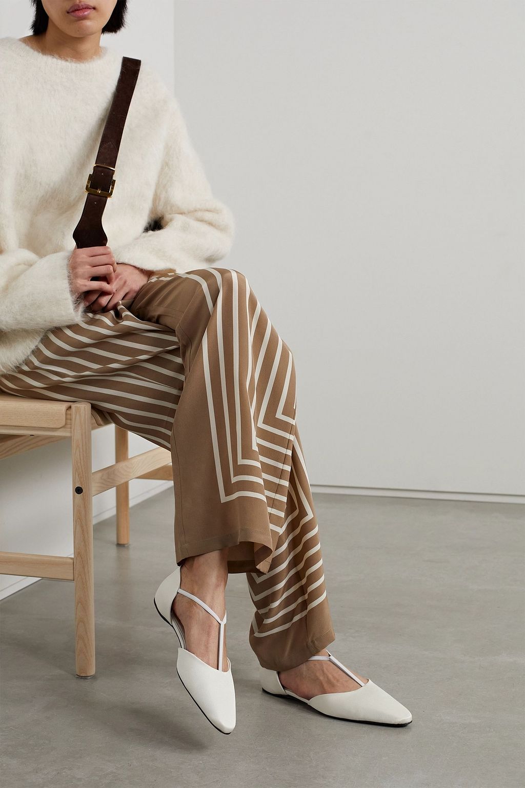 TOTEME The T-strap faille point-toe flats