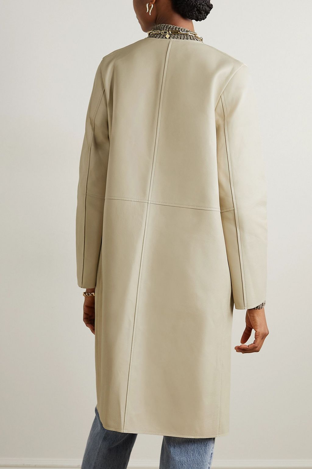 TOTEME City paneled leather coat