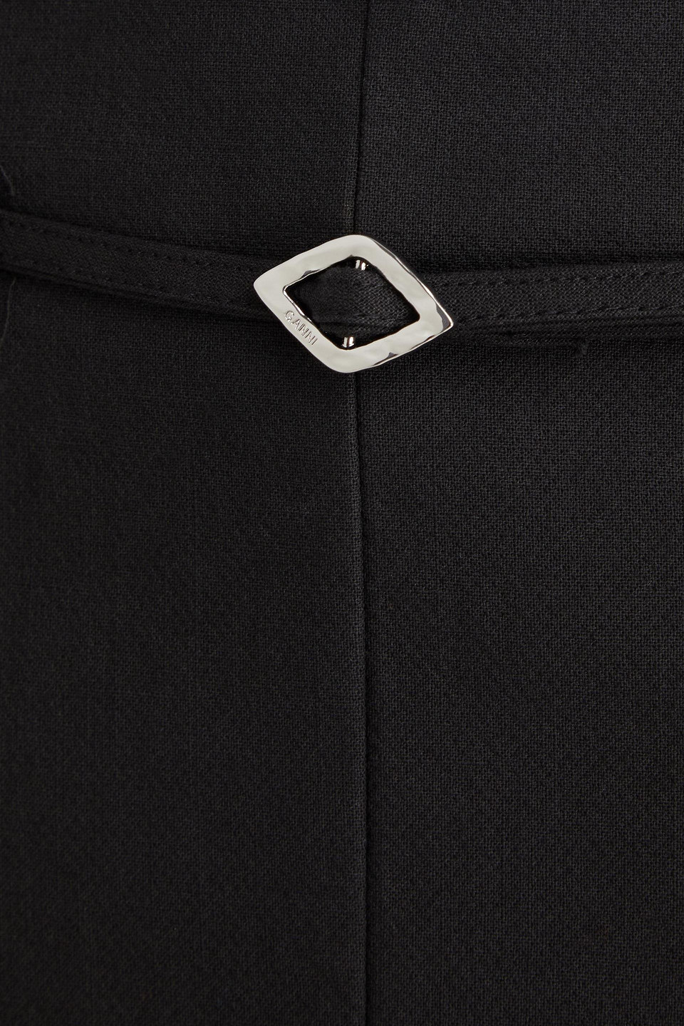 GANNI BELTED COTTON MIDI SKIRT