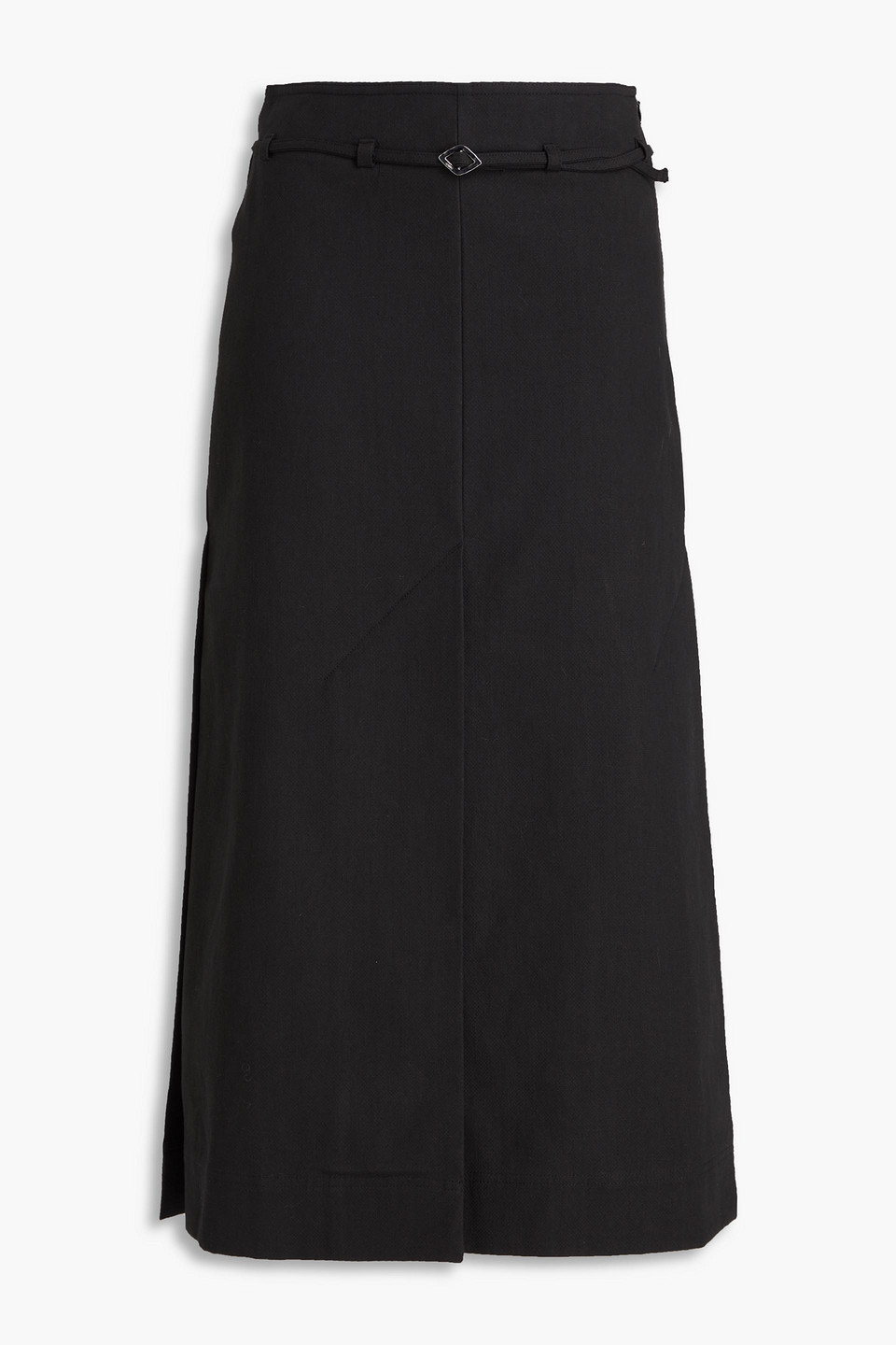 GANNI BELTED COTTON MIDI SKIRT
