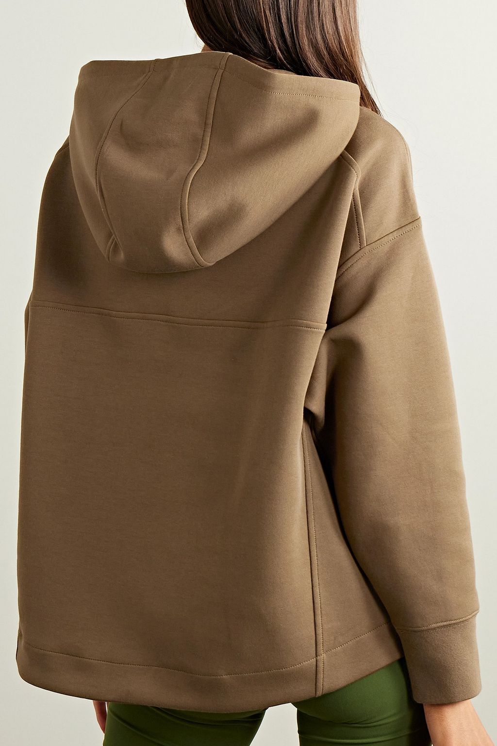 RALPH LAUREN RLX كنزة هودي من مزيجٍ من قطن الجيرسي بسحاب نصفي ومطرزة